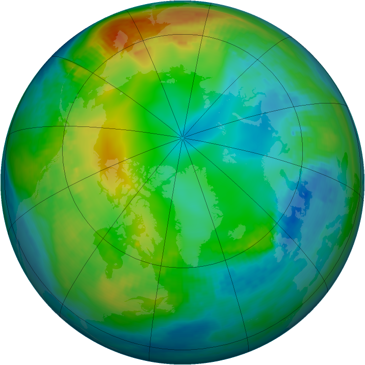 Arctic ozone map for 23 November 1981